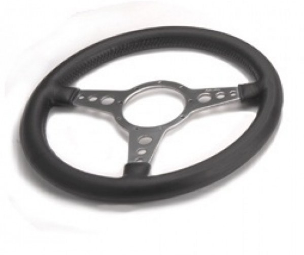 14 Leather rim flat steering wheel polished